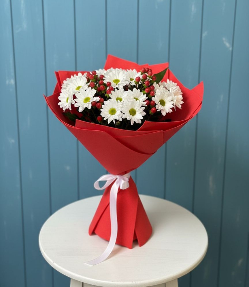 Букет цветов из: Хризантемы в Берёзовском Кемеровской области