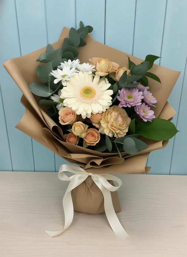 Букет цветов из: Герберы и Хризантемы в Берёзовском Кемеровской области