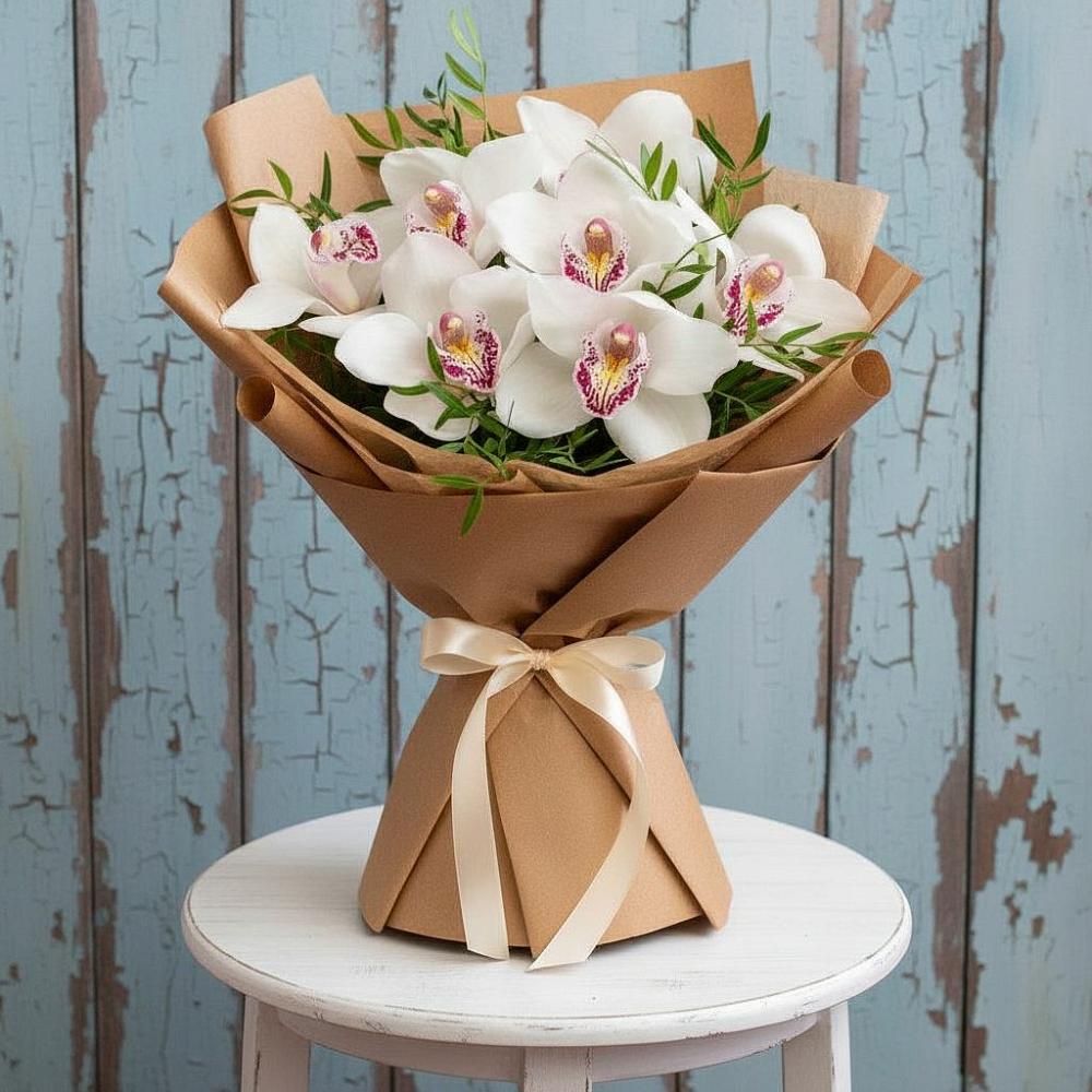 Букет цветов из: Орхидеи и Розы в Берёзовском Кемеровской области