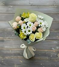 Букет цветов из:  Альстромерии, Розы и Хризантемы в Берёзовском Кемеровской области