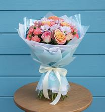 Букет цветов из:  Хризантемы и Розы в Берёзовском Кемеровской области