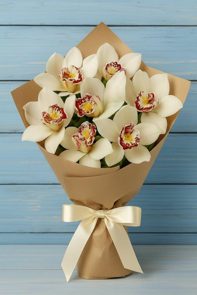 Букет цветов из: Орхидеи и Розы в Берёзовском Кемеровской области