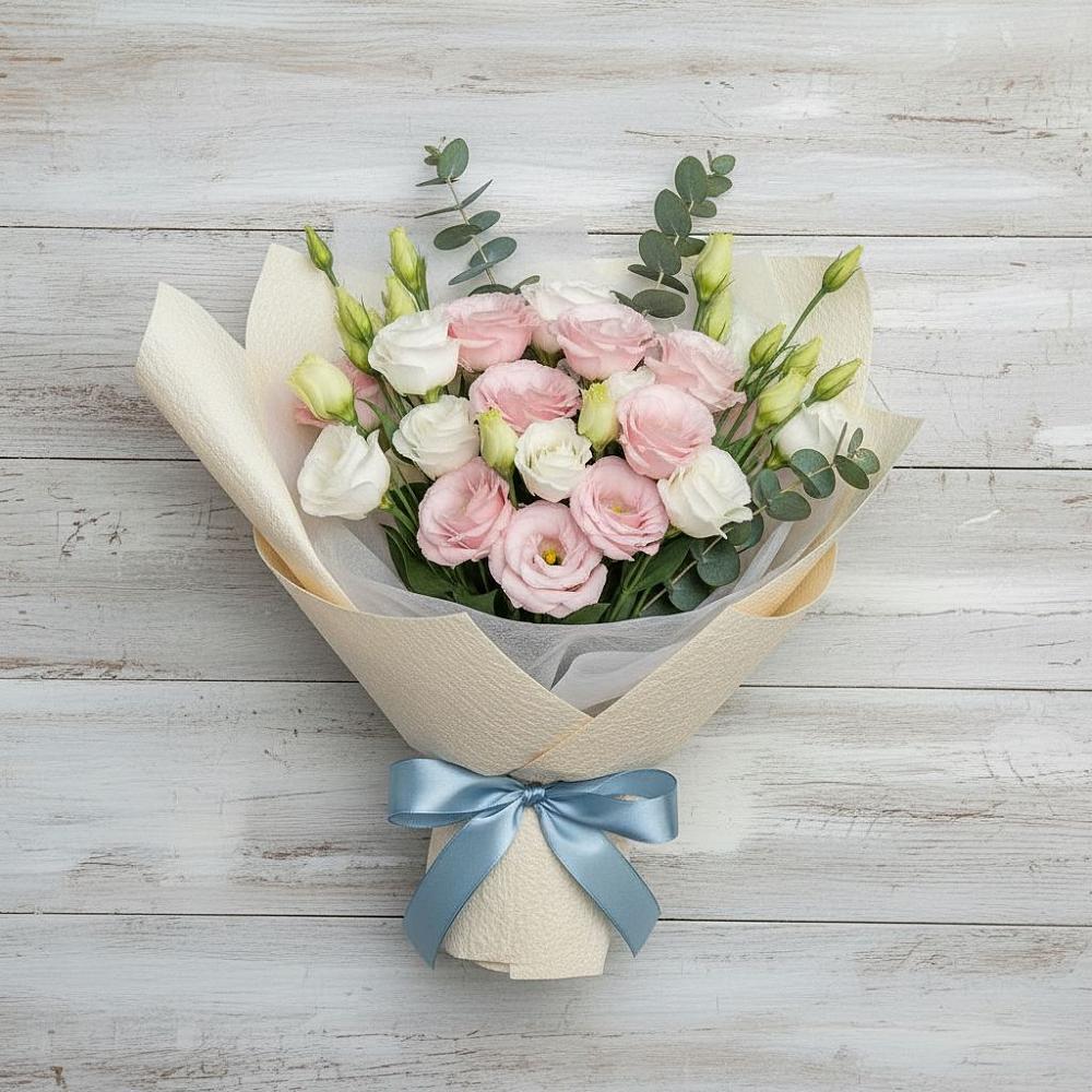 Букет цветов из: Лизиантусы в Берёзовском Кемеровской области